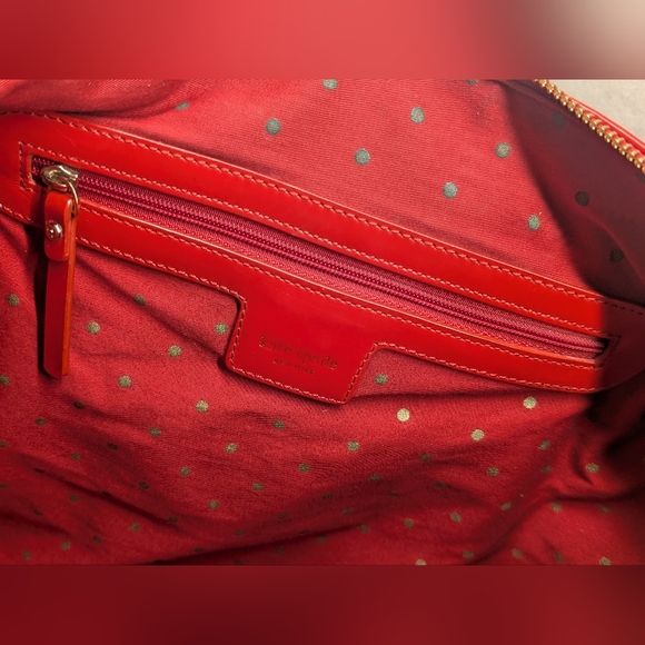 Kate Spade Patent Leather Shoulder Bag - EUC Red 11x9.5x6 Inches - Picture 12 of 15